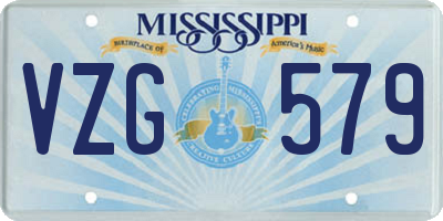 MS license plate VZG579