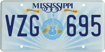 MS license plate VZG695