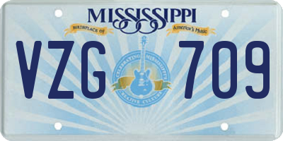 MS license plate VZG709