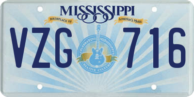 MS license plate VZG716