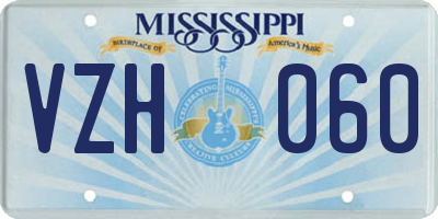 MS license plate VZH060