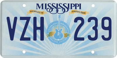 MS license plate VZH239