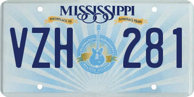 MS license plate VZH281