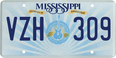 MS license plate VZH309