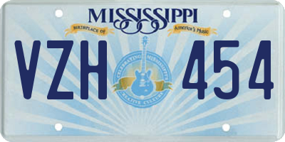 MS license plate VZH454
