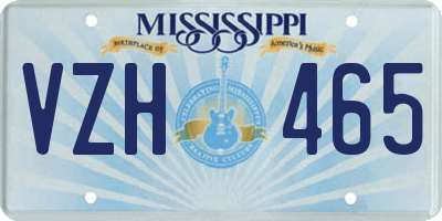 MS license plate VZH465