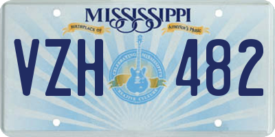 MS license plate VZH482