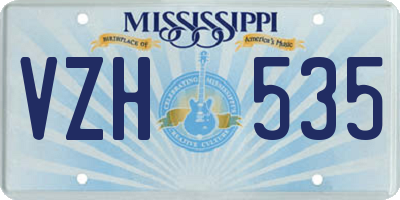 MS license plate VZH535