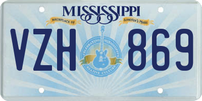 MS license plate VZH869