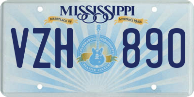MS license plate VZH890