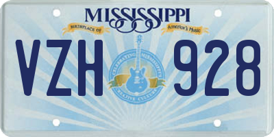 MS license plate VZH928