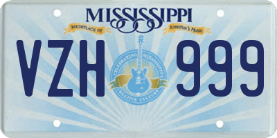 MS license plate VZH999