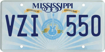 MS license plate VZI550