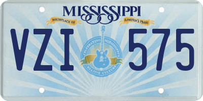 MS license plate VZI575