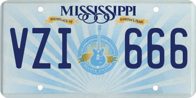 MS license plate VZI666