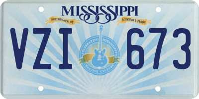 MS license plate VZI673