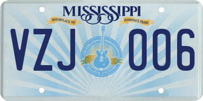 MS license plate VZJ006