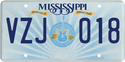 MS license plate VZJ018