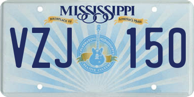 MS license plate VZJ150