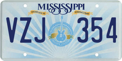 MS license plate VZJ354
