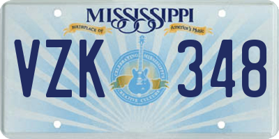 MS license plate VZK348