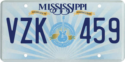 MS license plate VZK459