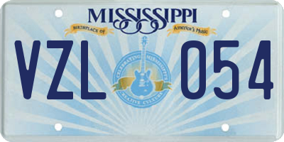 MS license plate VZL054