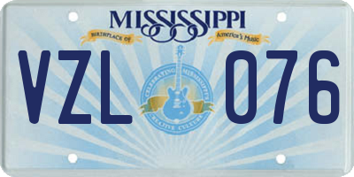 MS license plate VZL076
