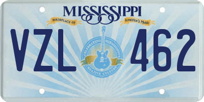 MS license plate VZL462