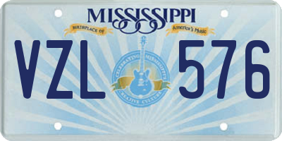 MS license plate VZL576