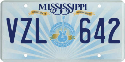 MS license plate VZL642