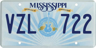 MS license plate VZL722