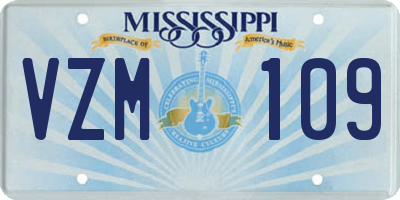 MS license plate VZM109