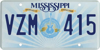 MS license plate VZM415