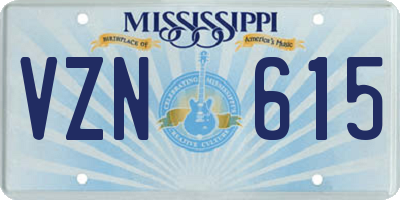 MS license plate VZN615
