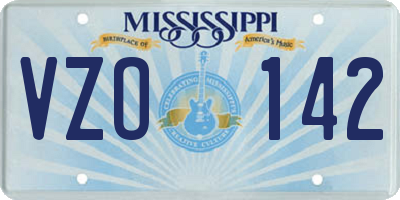 MS license plate VZO142