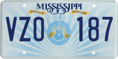 MS license plate VZO187