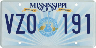 MS license plate VZO191