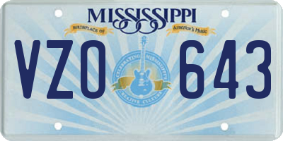 MS license plate VZO643