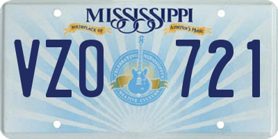 MS license plate VZO721