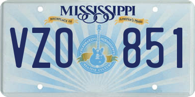 MS license plate VZO851