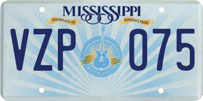 MS license plate VZP075