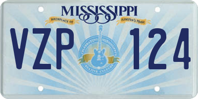 MS license plate VZP124