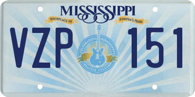 MS license plate VZP151