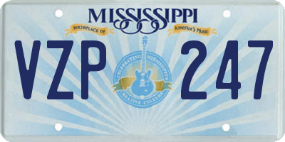 MS license plate VZP247