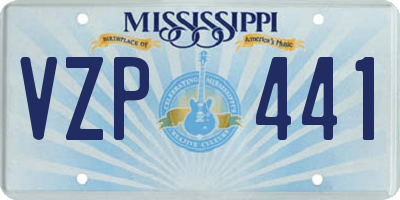 MS license plate VZP441