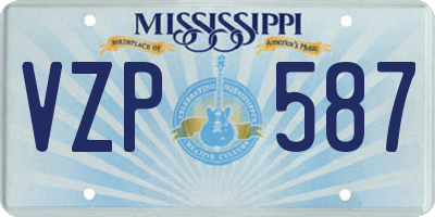 MS license plate VZP587