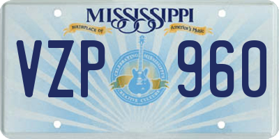 MS license plate VZP960