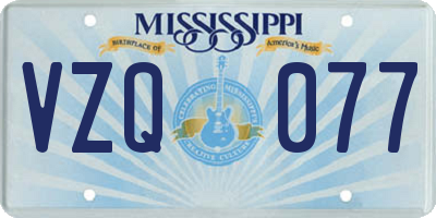 MS license plate VZQ077