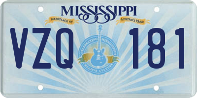 MS license plate VZQ181